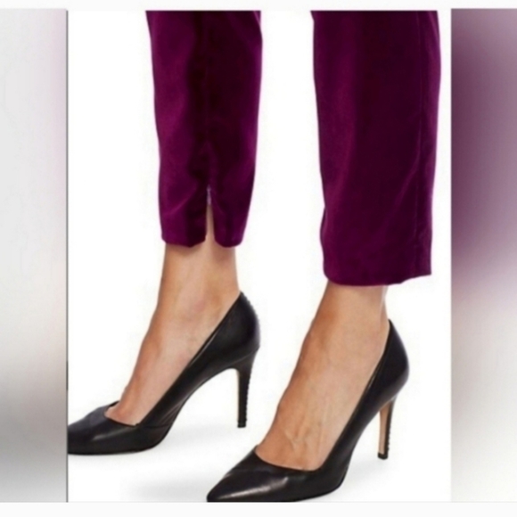 Alice + Olivia Stacey Slim High-rise Velvet Ankle Trousers SIZE 6 - Picture 12 of 15